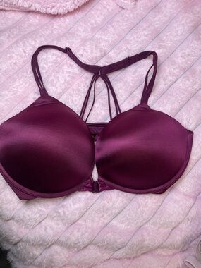 Victoria's Secret Strappy Front-Closure Bra in Deep Plum
